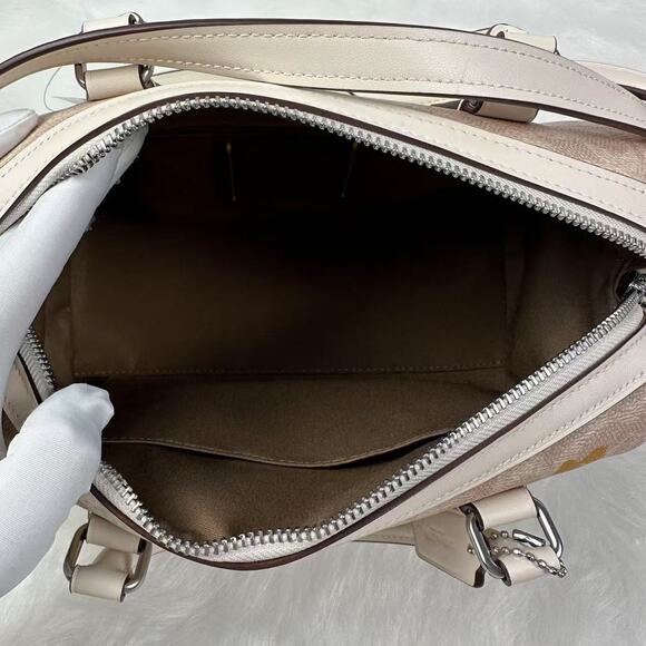 COACH Rowan Satchel Crossbody Bag Signature Canvas Floral Print CBG72 Sand NWT - Picture 7 of 11